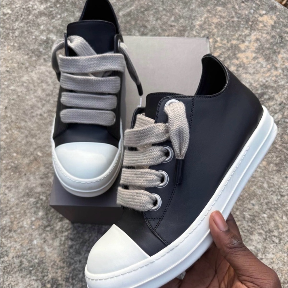 Rick Owens Black and White Athletic Shoes